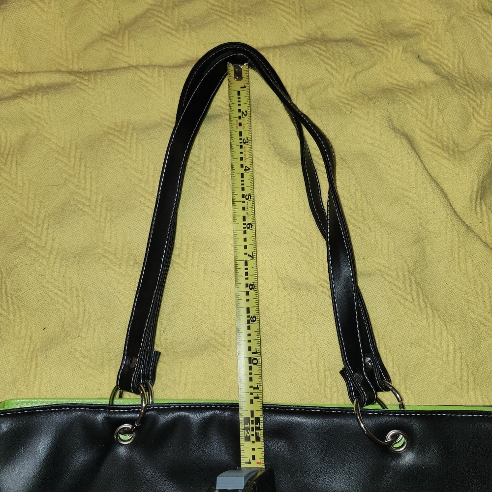 Disney Black and Green Tinker Bell Tote Faux Leather Bag - Picture 3 of 13
